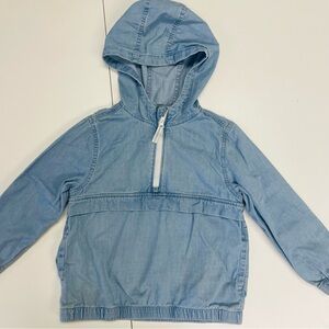 Cat & Jack Blue Jean Jacket with Hood and Zipper